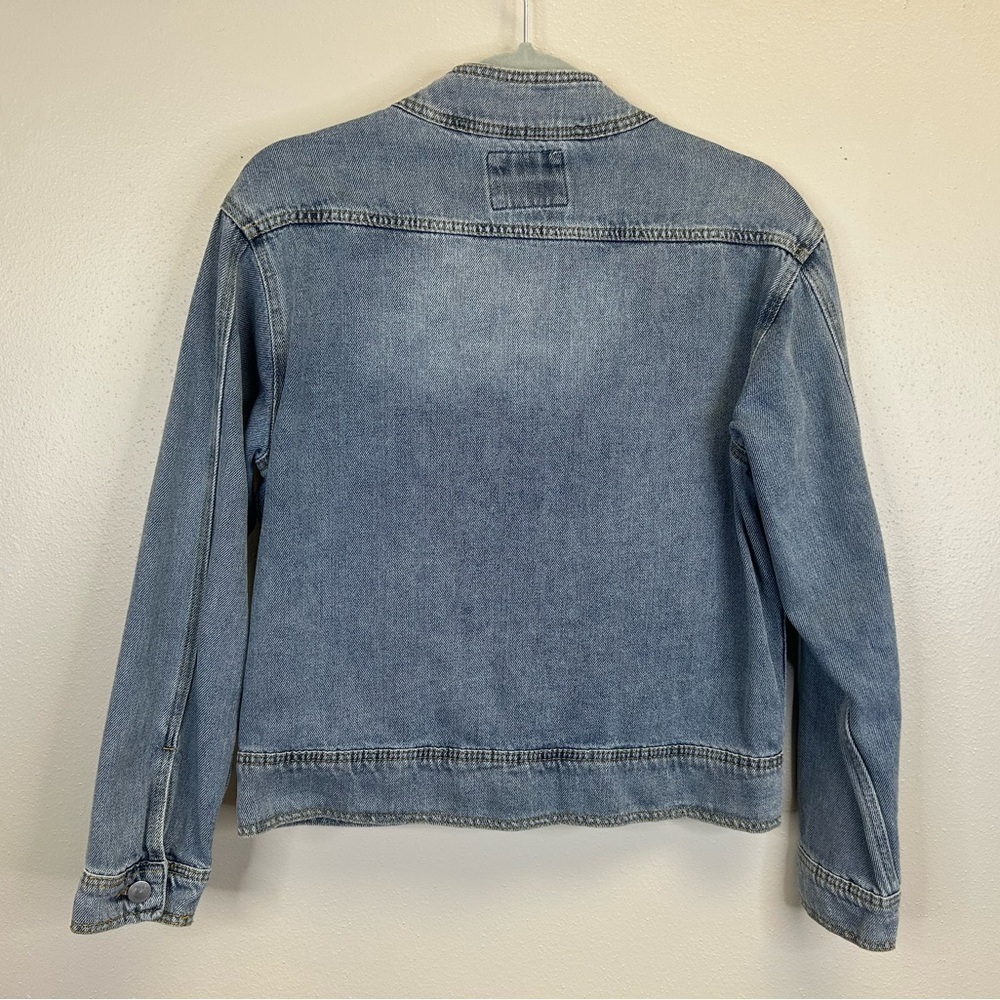 Outdoor Spring Fall Classic ZYIA M Blue Denim Jacket Cotton Athleisure Normcore - Picture 14 of 15